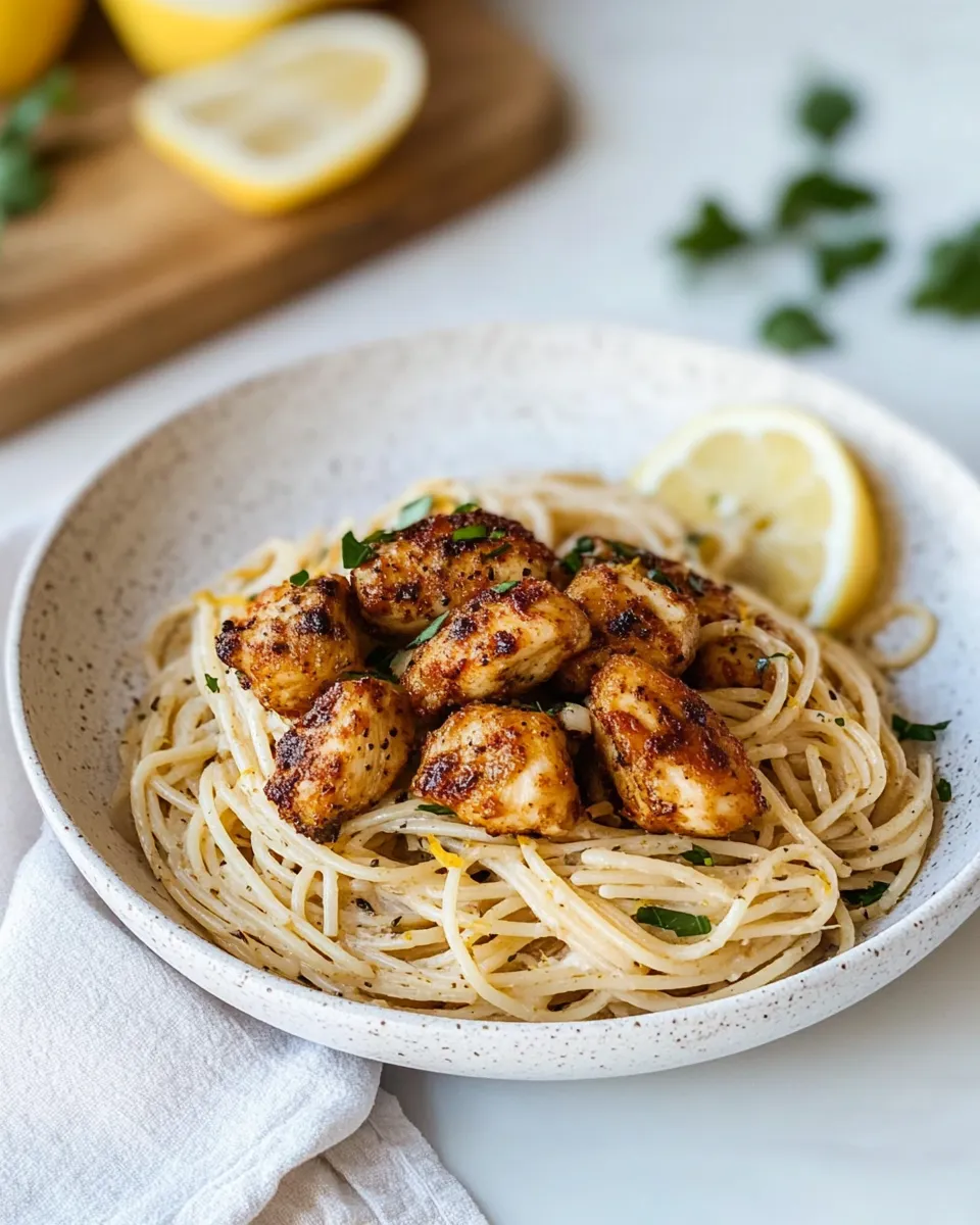 Easy Crispy Lemon Chicken Bites & Spaghetti. picture