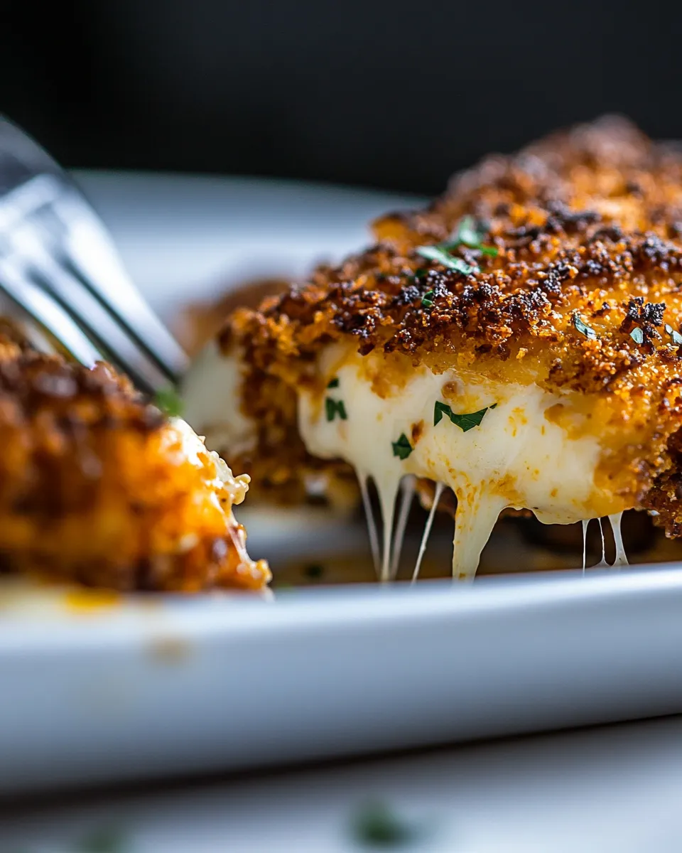 Homemade Crispy Mozzarella Parmesan Crusted Chicken photo