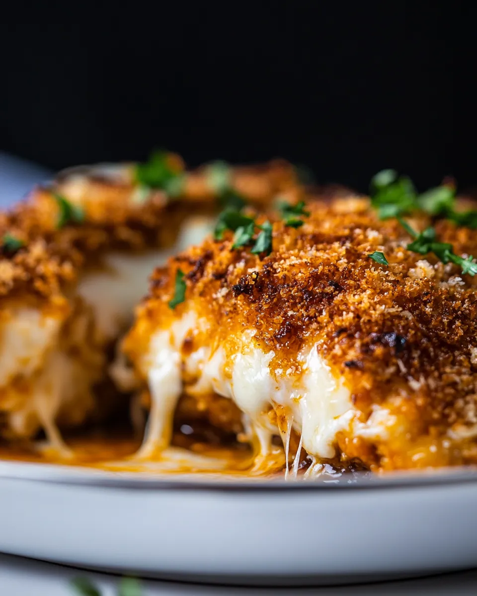 Delicious Crispy Mozzarella Parmesan Crusted Chicken image