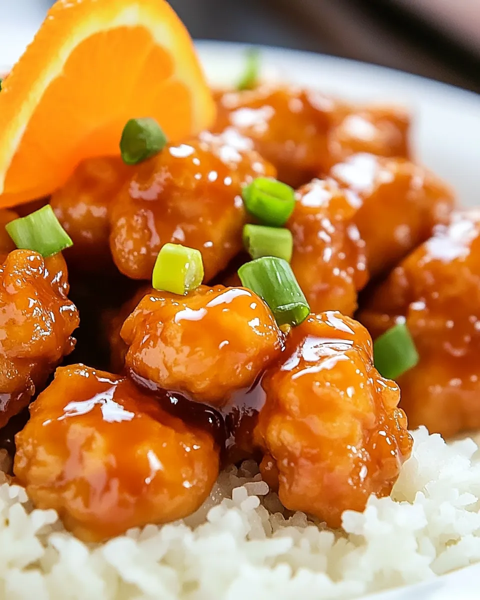Delicious Crispy Orange Chicken shot
