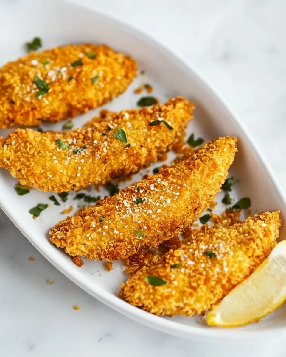 Delicious Crispy Oven Fried Chicken Tenders shot
