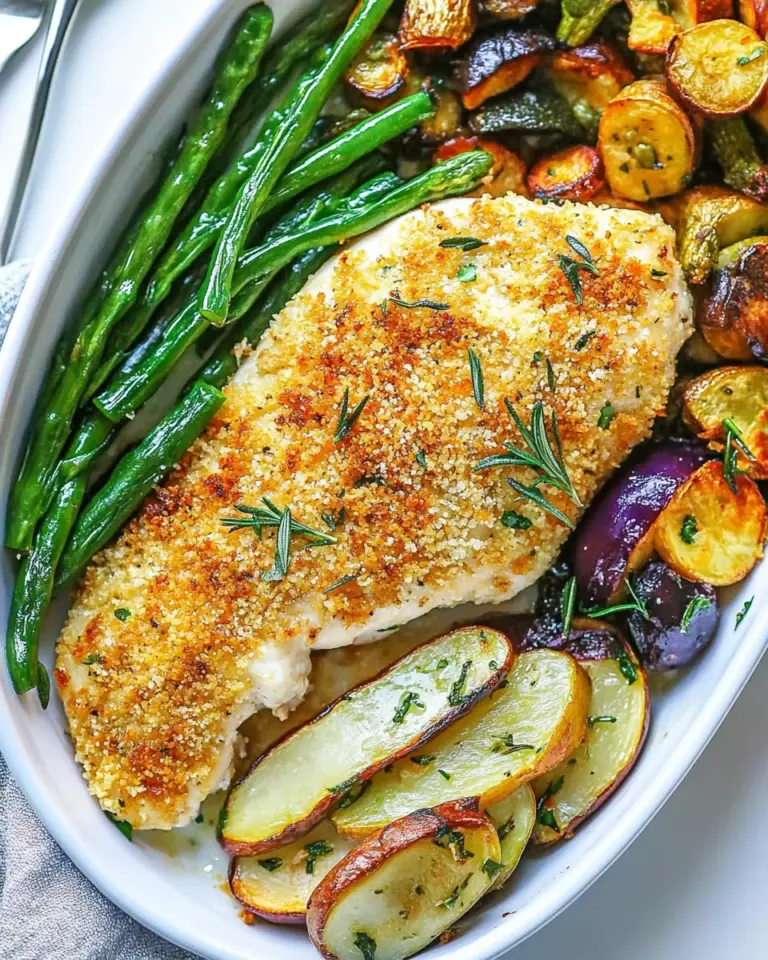 Easy Crispy Parmesan Baked Chicken Milanese & Veggies photo