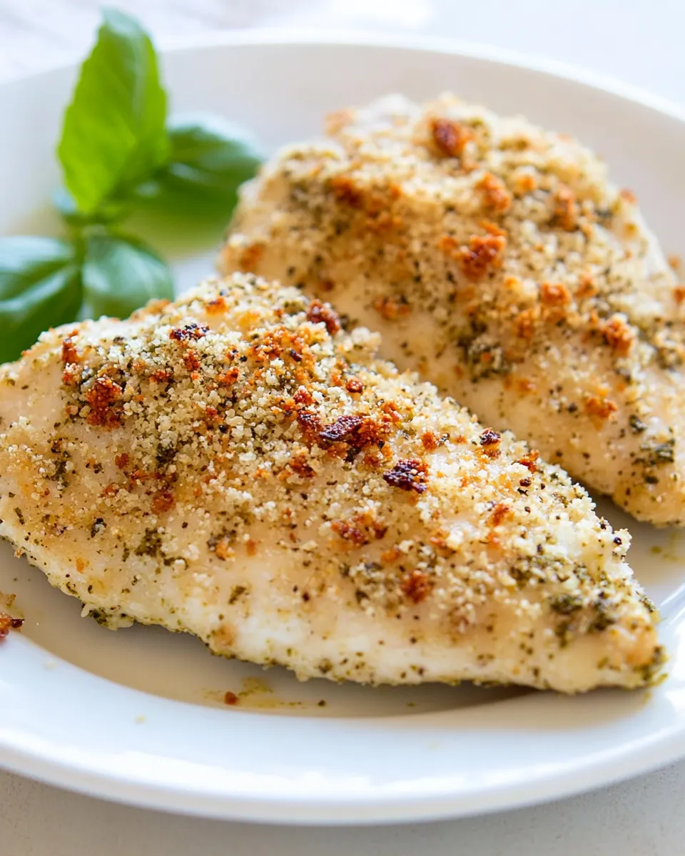 Delicious Crispy Pesto Parmesan Chicken image