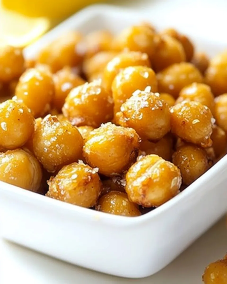 Easy Crispy Roasted Chickpeas (Garbanzo Beans) food shot