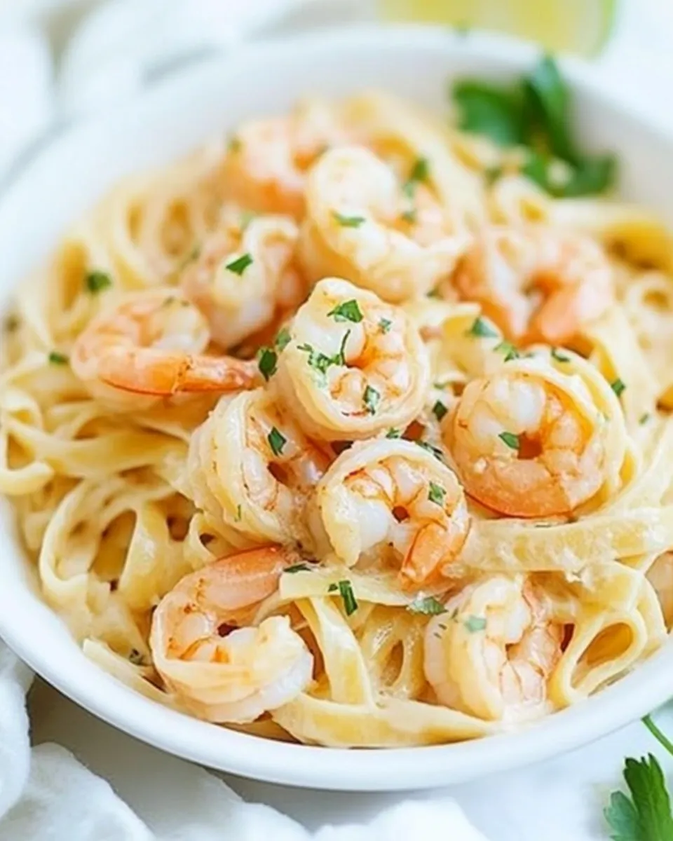 Easy Crispy Shrimp Pasta food shot