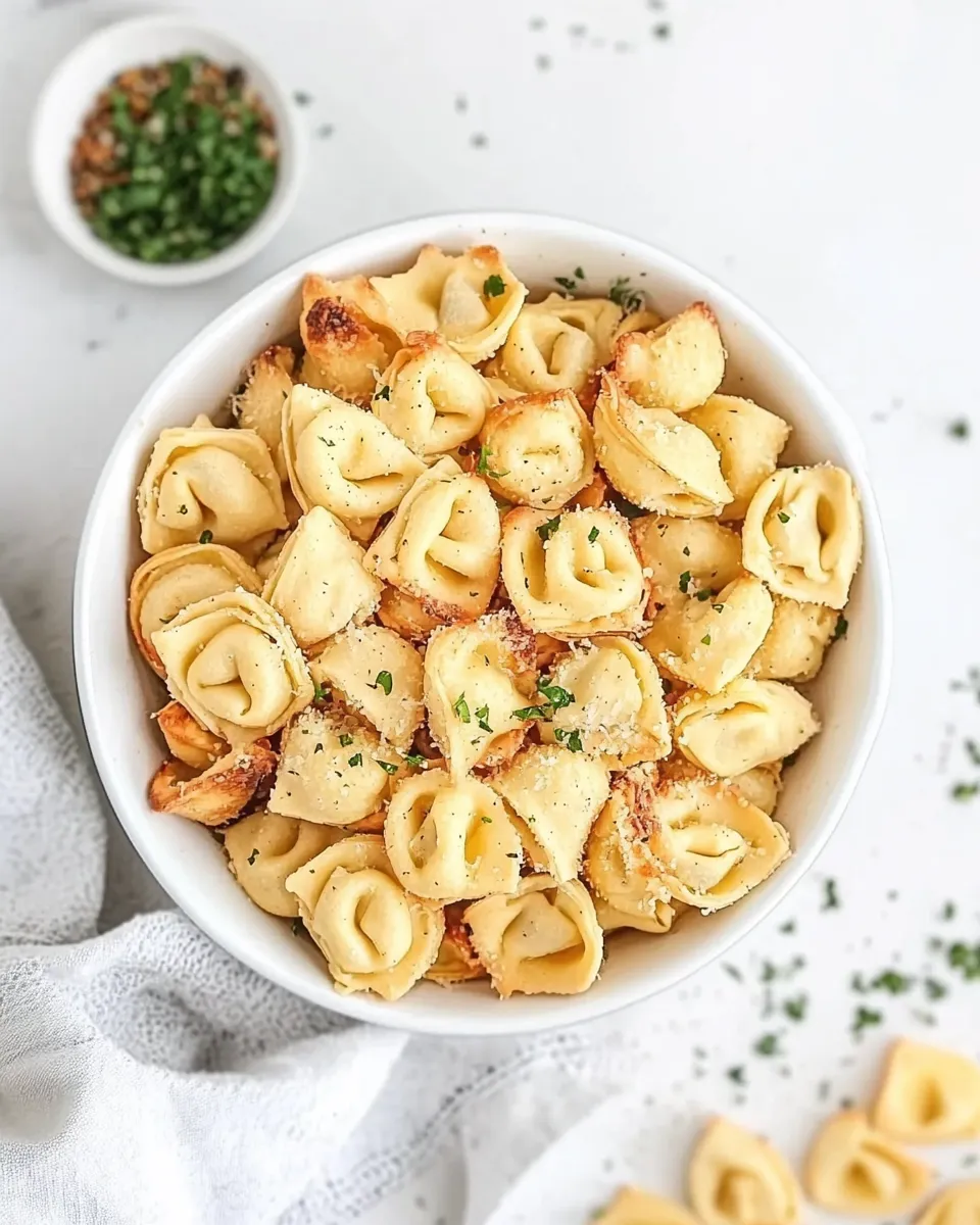 Savory Crispy Toasted Tortellini shot