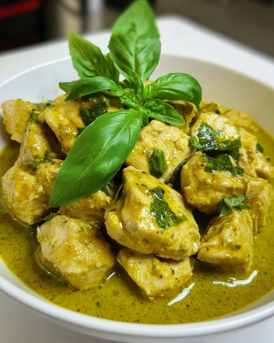 Easy Crock Pot Basil Coconut Chicken photo