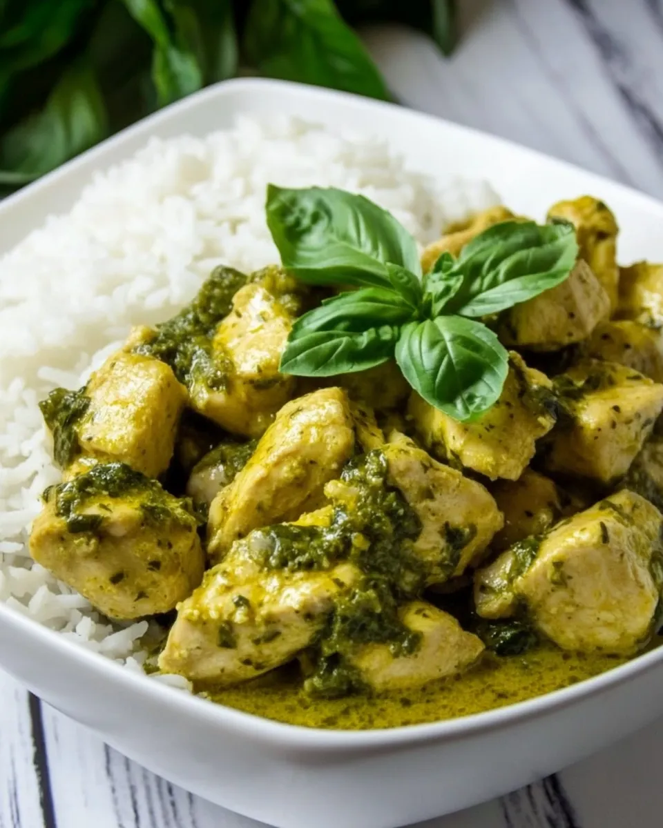 Savory Crock Pot Basil Coconut Chicken dish photo