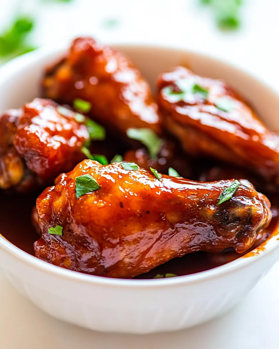 Easy Crock Pot Chicken Wings food shot