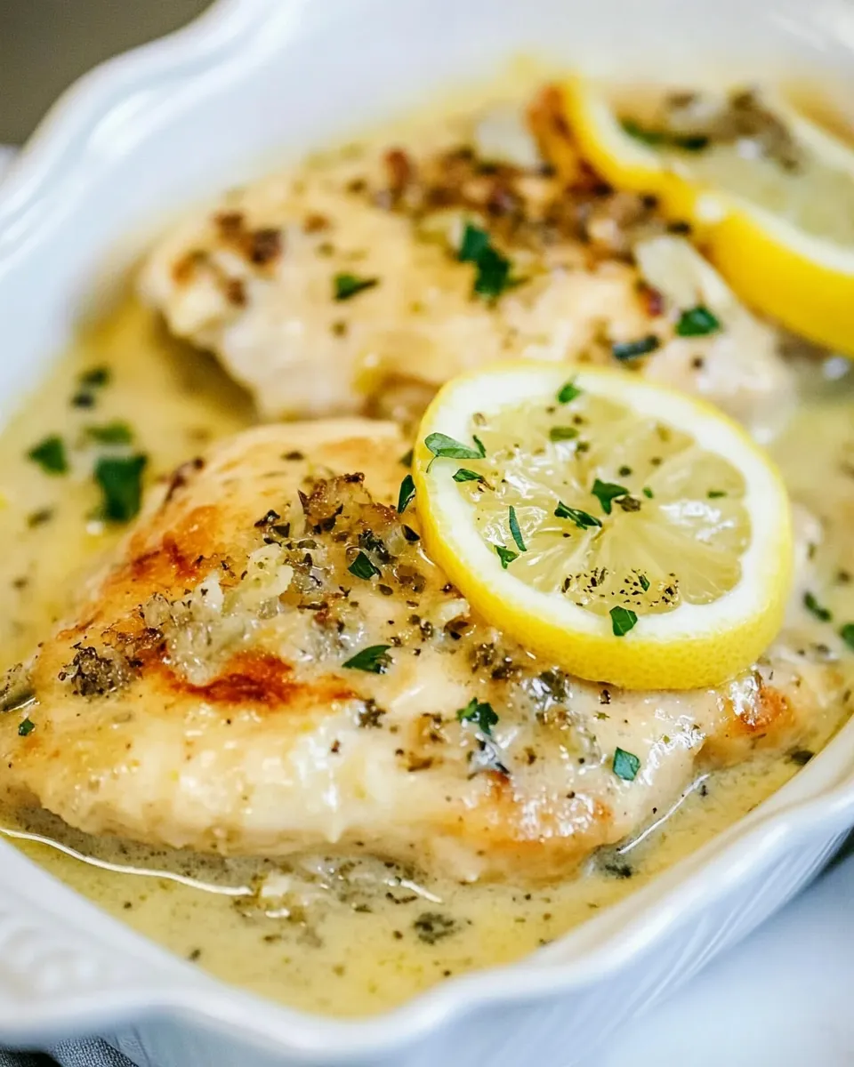 Delicious Crock Pot Creamy Lemon Chicken shot