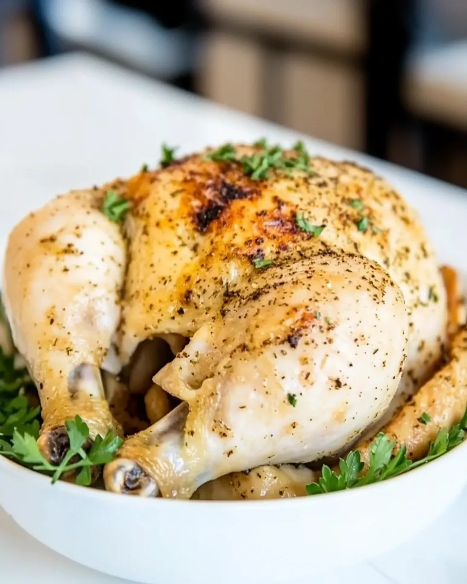 Delicious Crock Pot Rotisserie Chicken plate image