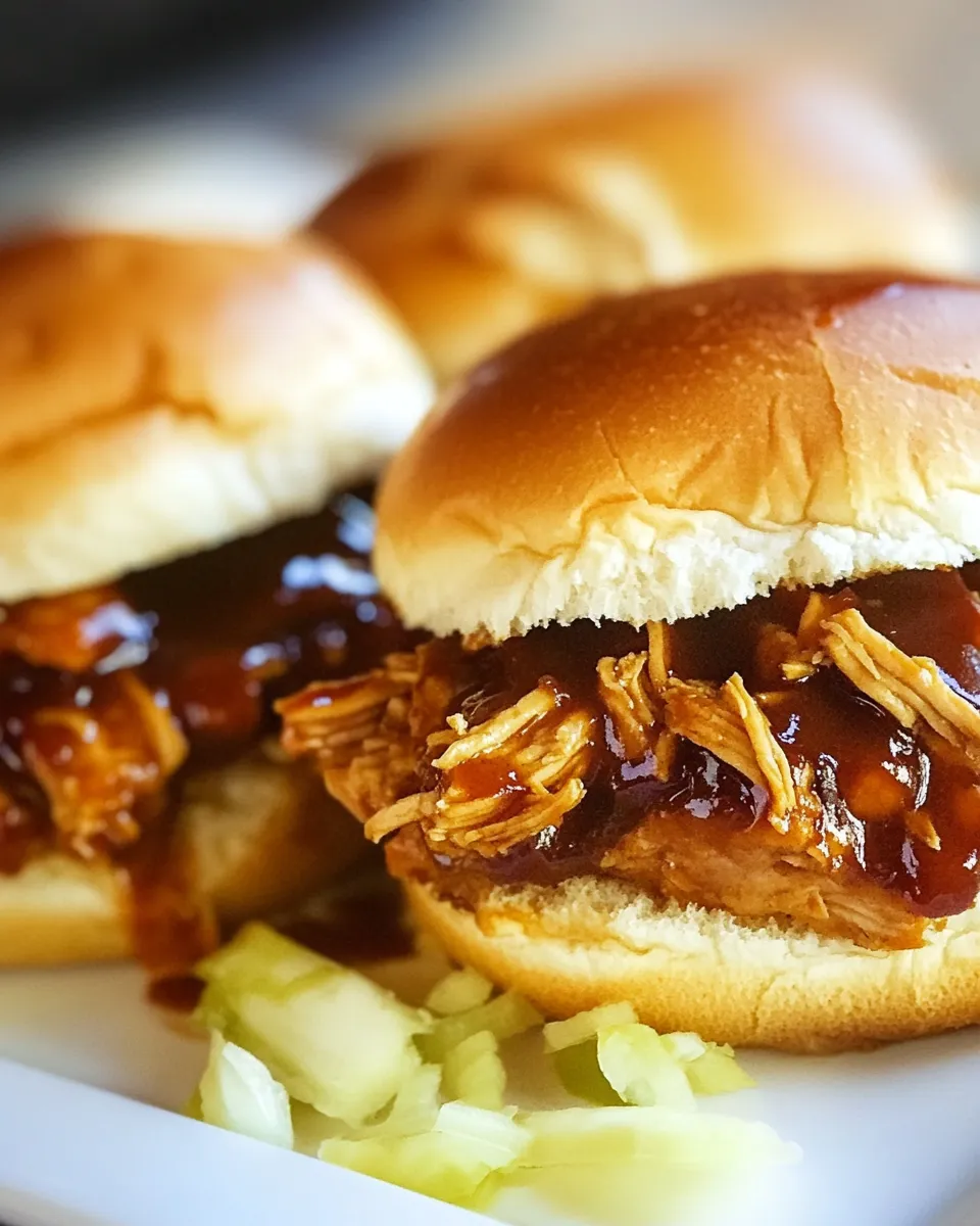 Homemade Crockpot BBQ Chicken Sliders photo