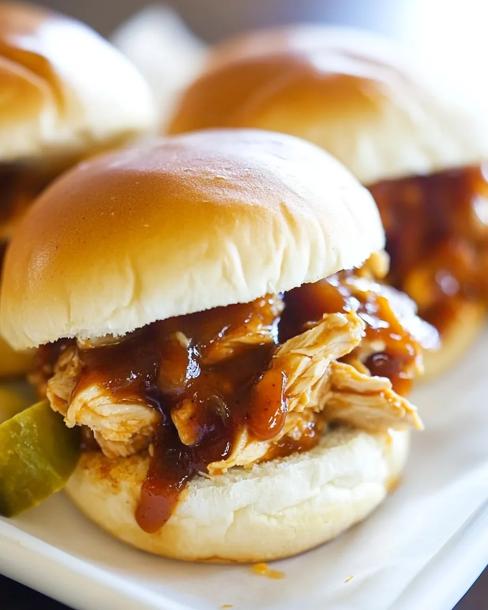 Classic Crockpot BBQ Chicken Sliders image