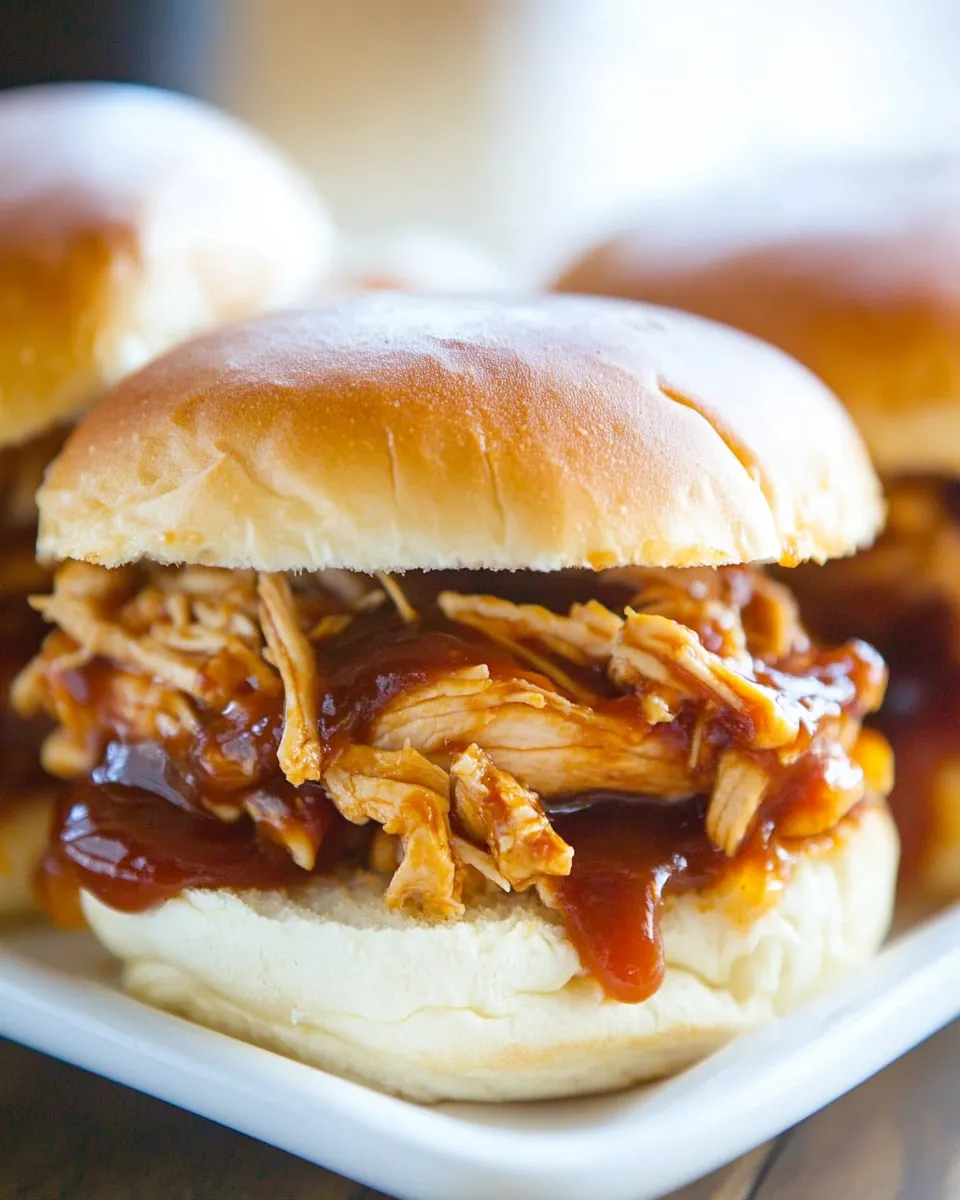 Easy Crockpot BBQ Chicken Sliders recipe photo