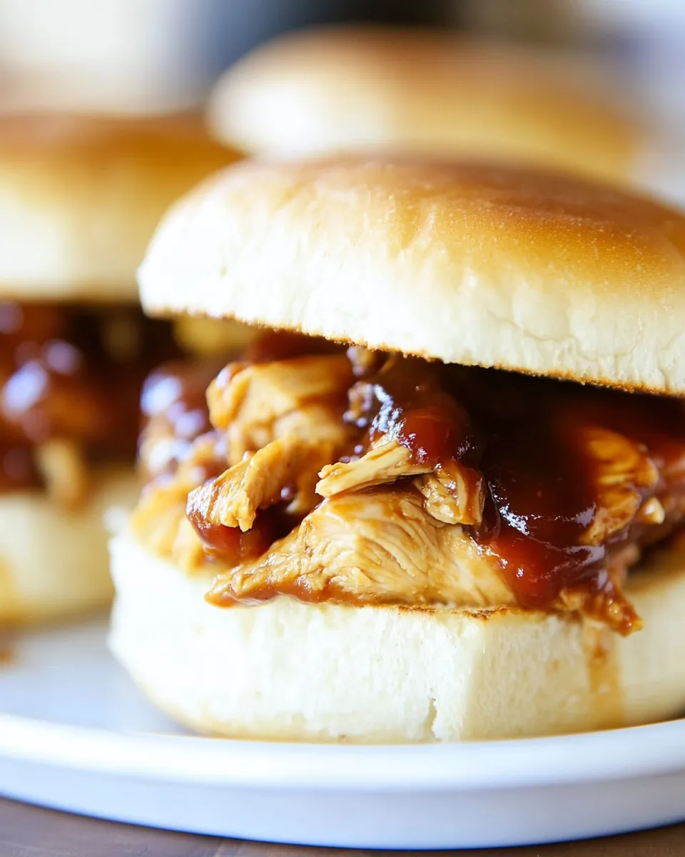 Delicious Crockpot BBQ Chicken Sliders shot