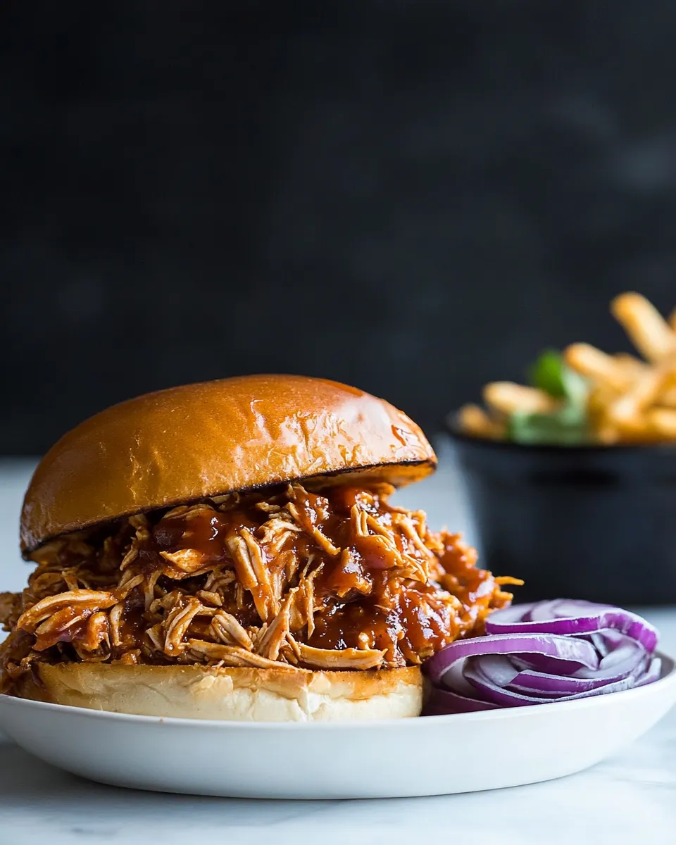 Delicious Crockpot BBQ Pulled Chicken shot