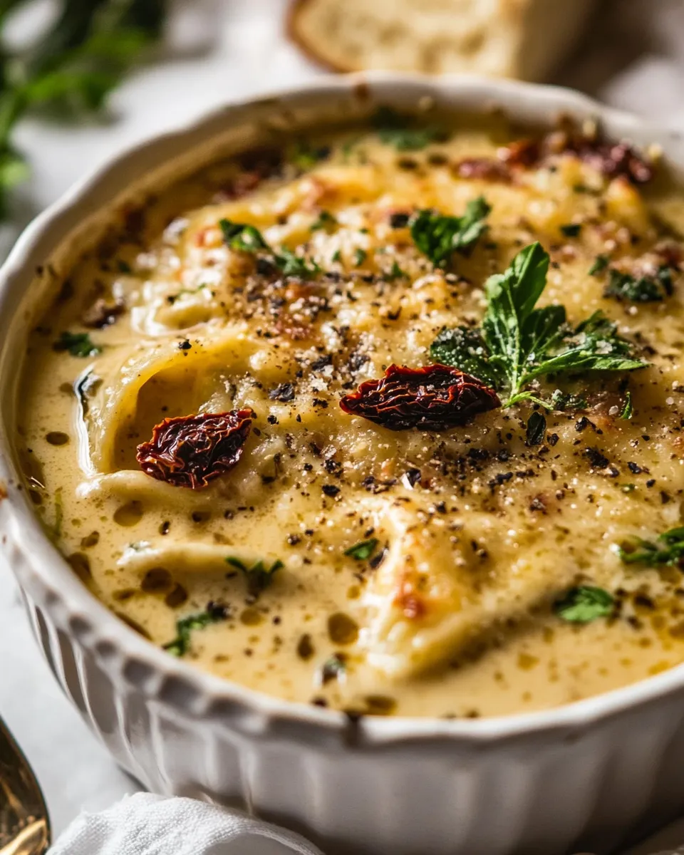 Easy Crockpot Creamy Sun-Dried Tomato Lasagna Soup. photo