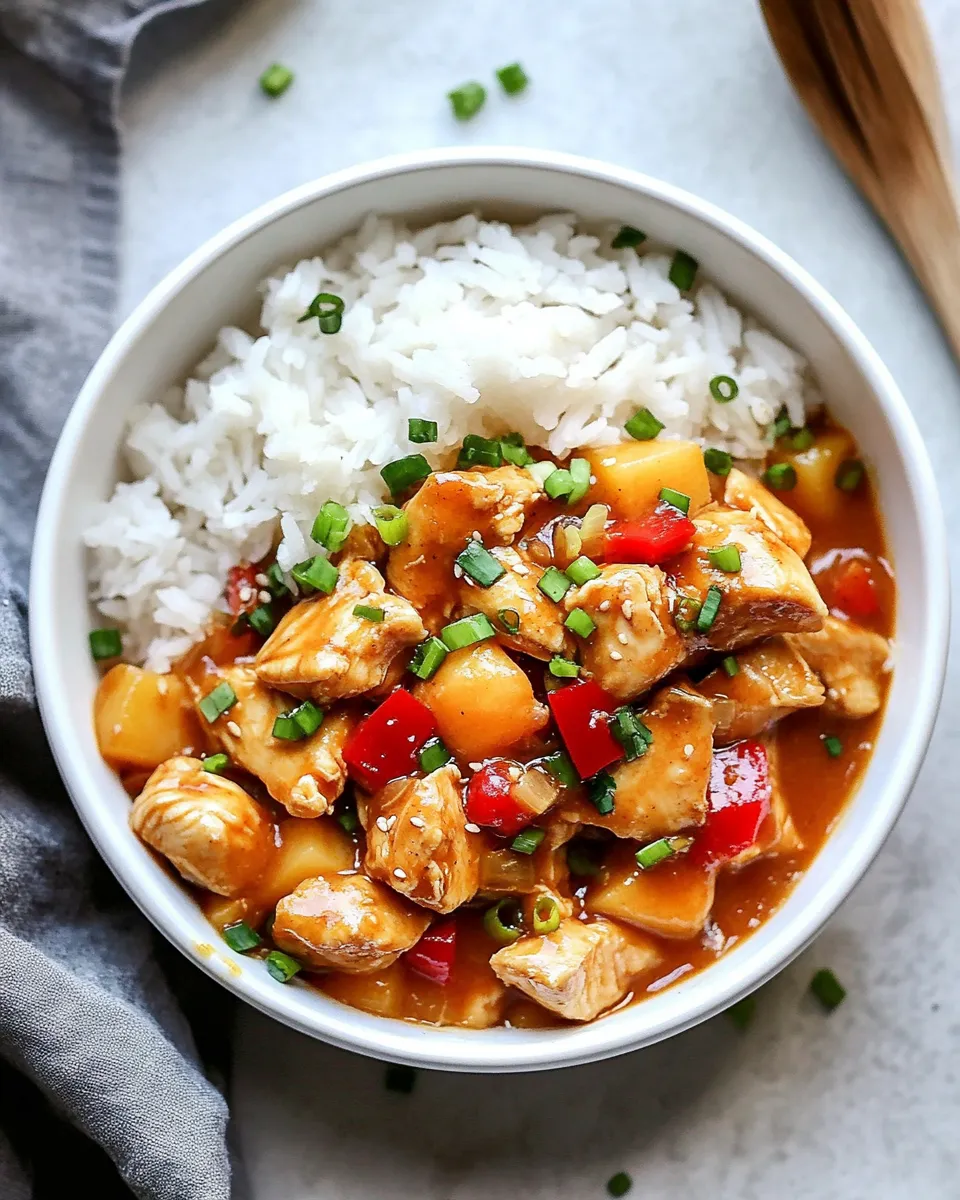 Easy Crockpot Hawaiian Chicken food shot