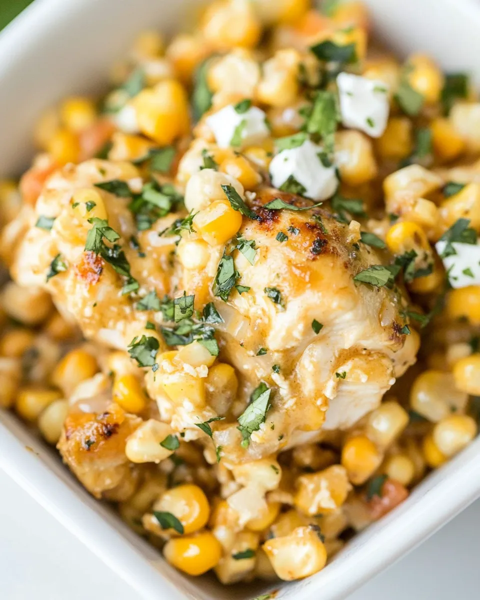 Easy Crockpot Mexican Street Corn Chicken photo