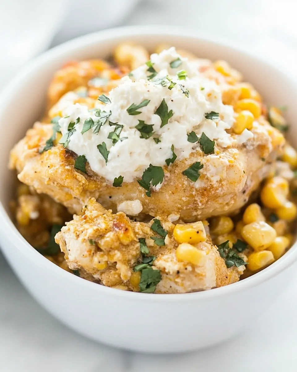Delicious Crockpot Mexican Street Corn Chicken image