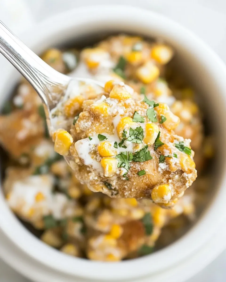 Healthy Crockpot Mexican Street Corn Chicken recipe photo