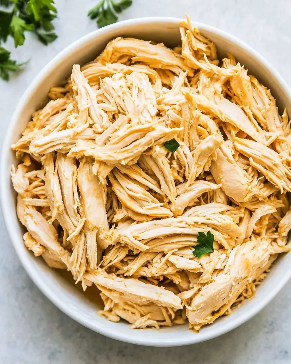 Classic Crockpot Shredded Chicken plate image