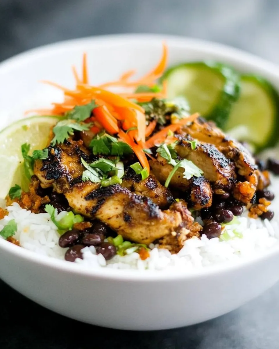 Delicious Cuban Black Beans Chicken With Rice image
