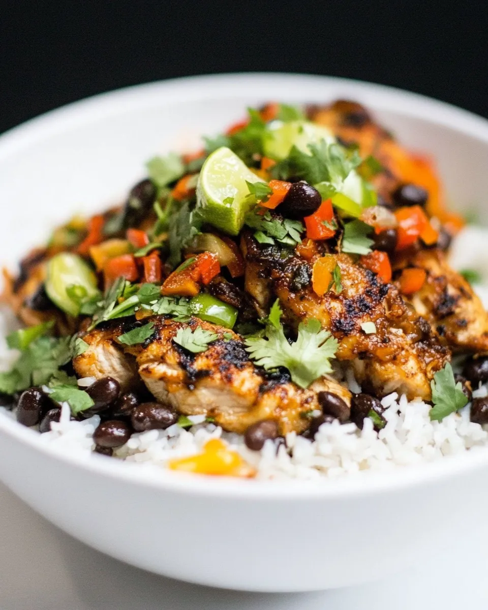 Healthy Cuban Black Beans Chicken With Rice recipe photo