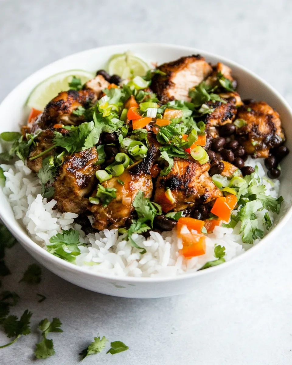 Quick Cuban Black Beans Chicken With Rice shot