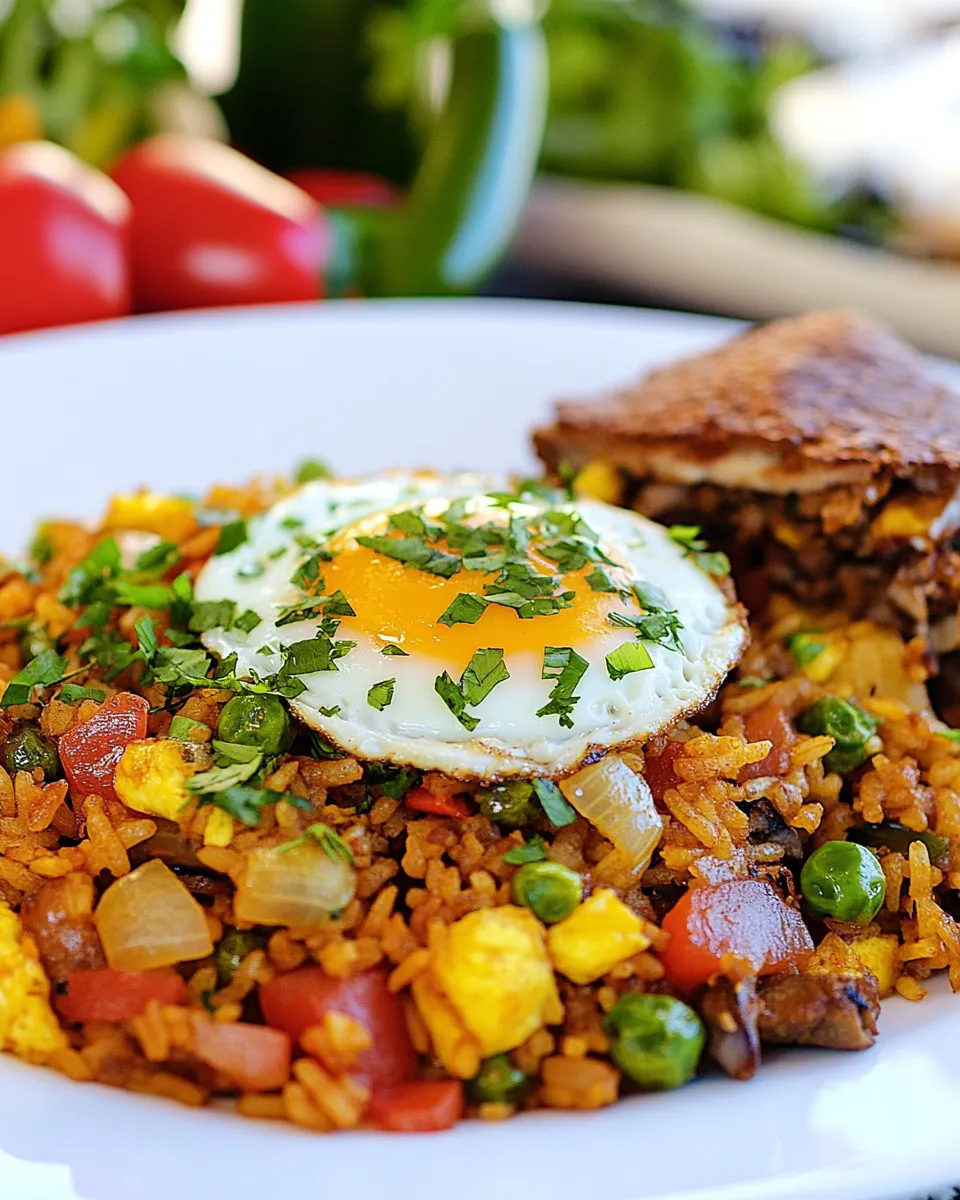 Classic Cuban Rice and Eggs Dinner dish photo