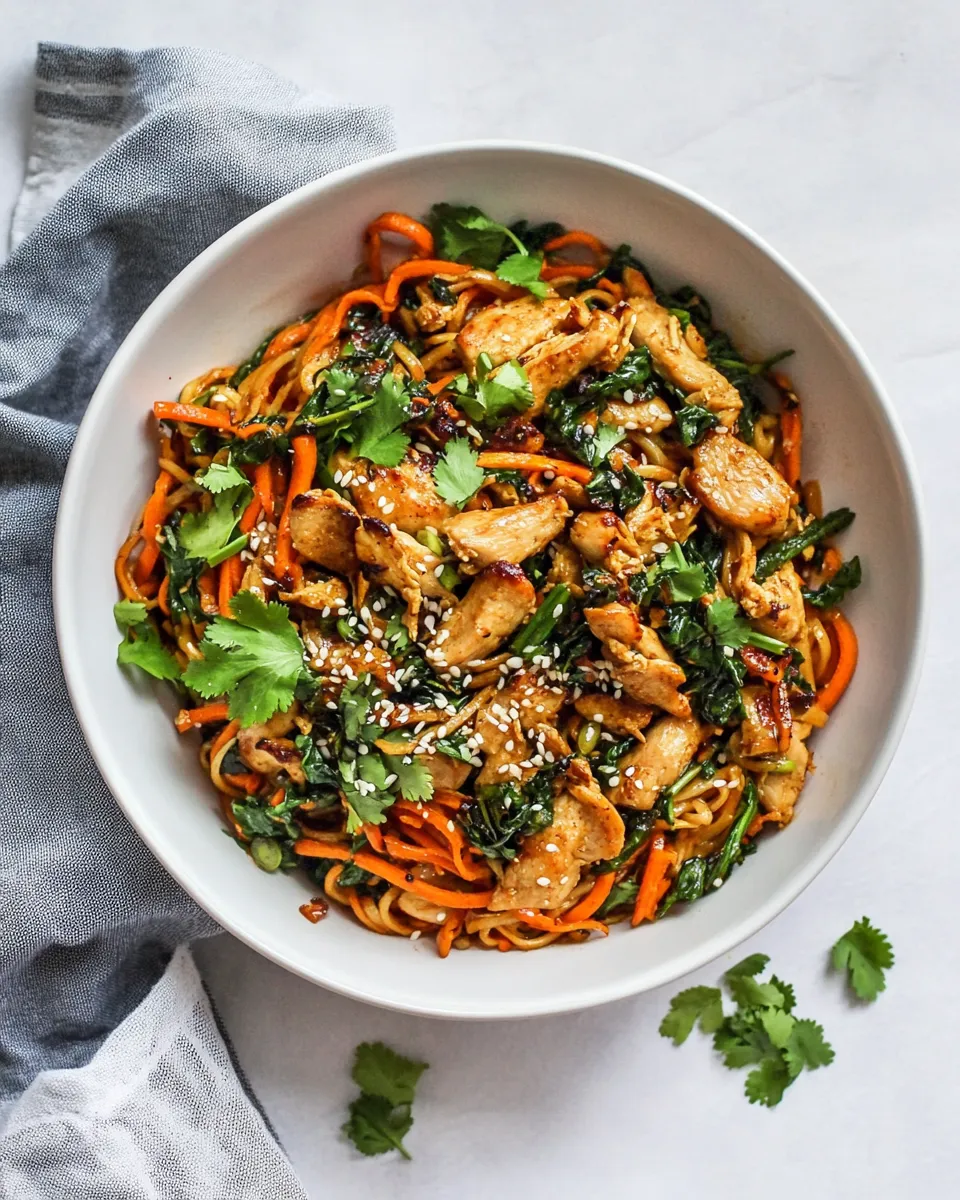 Healthy Cumin Healthy Chicken Stir-Fry with Carrot Noodles recipe photo