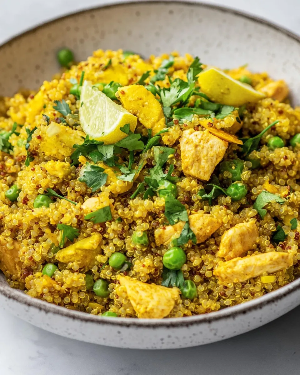Delicious Curried Quinoa Chicken Salad shot