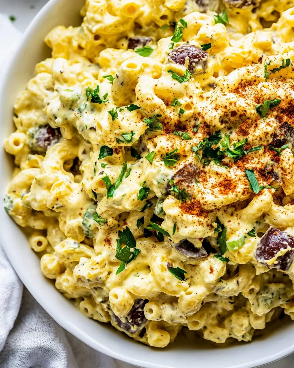 Homemade Deviled Egg Macaroni Salad photo