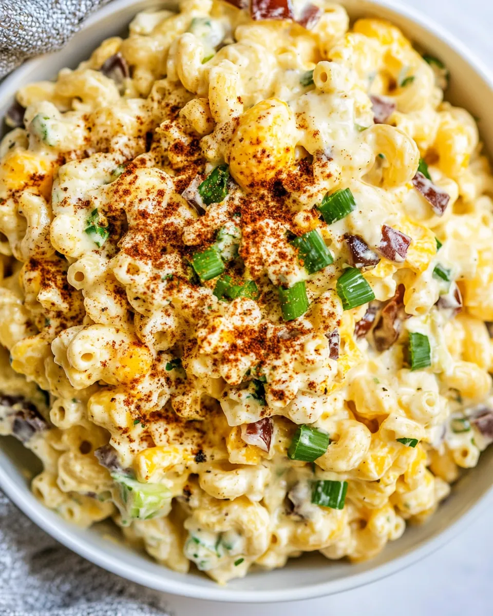 Easy Deviled Egg Macaroni Salad recipe photo