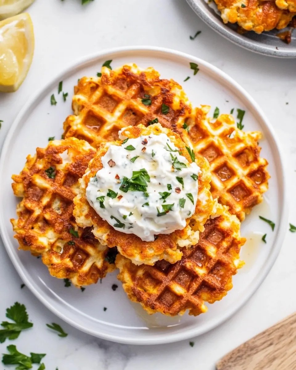 Delicious Easy (10-minute) Waffled Salmon Cakes recipe photo
