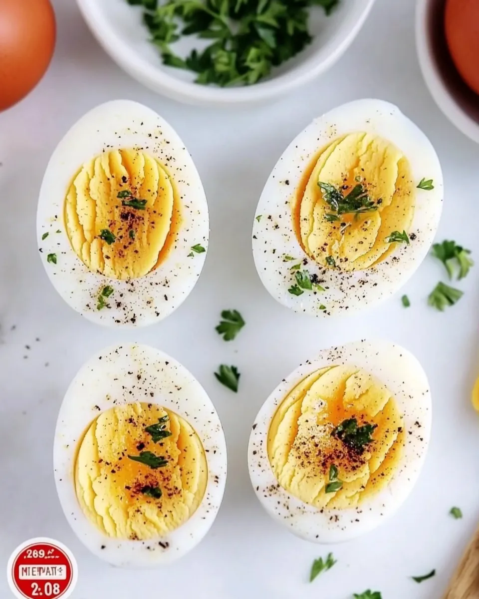 Delicious Easy Air Fryer Hard Boiled Eggs Recipe plate image