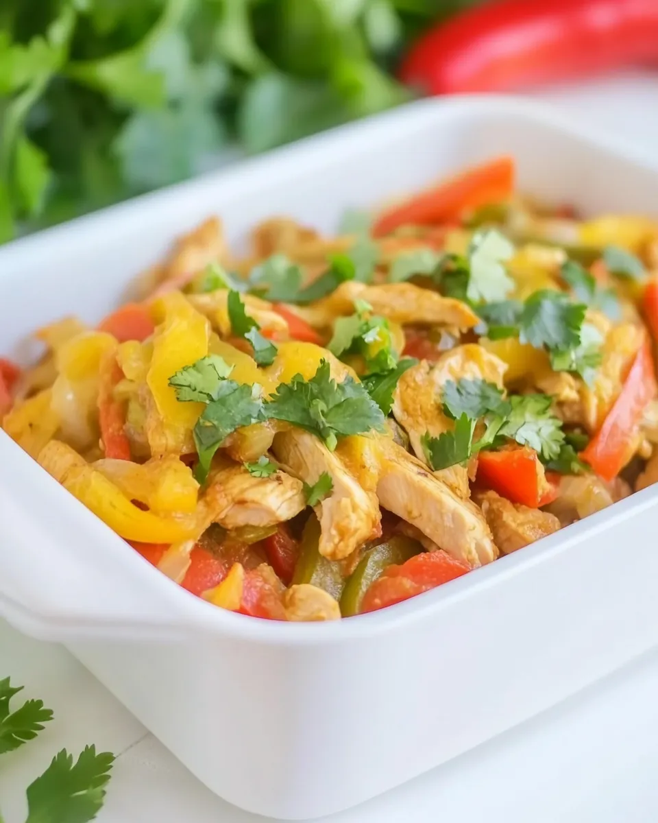 Quick Easy Baked Chicken Fajitas food shot