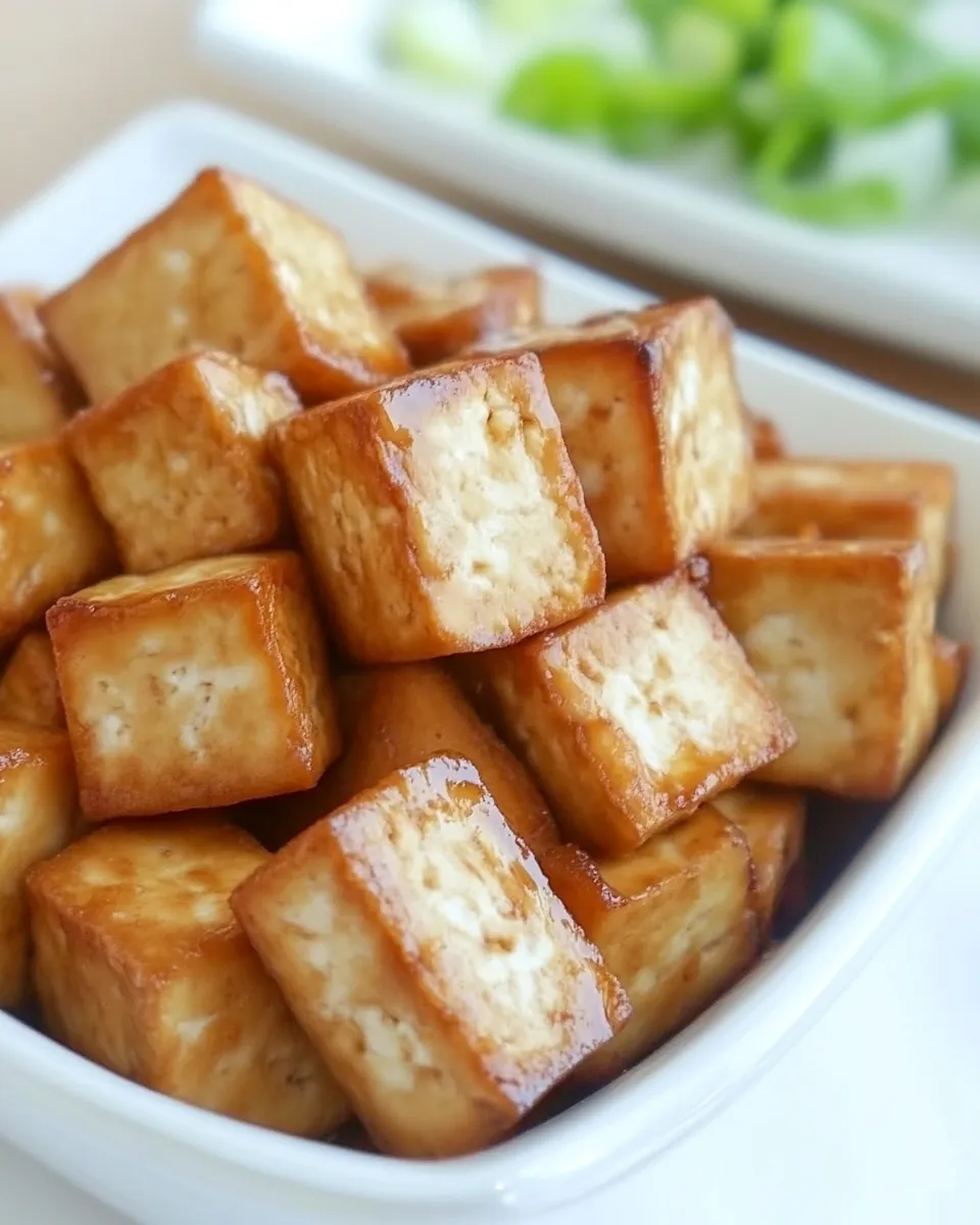 Quick Easy Baked Tofu (Savory!) food shot