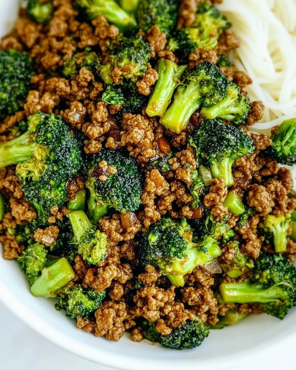 Quick Easy Beef and Broccoli (with Ground Beef) food shot