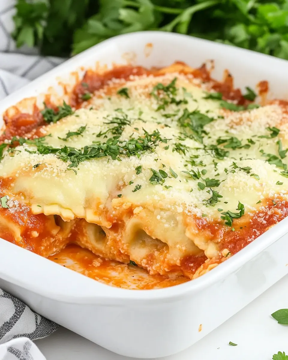Delicious Easy Cheesy Baked Ravioli (Four Ingredients!) image