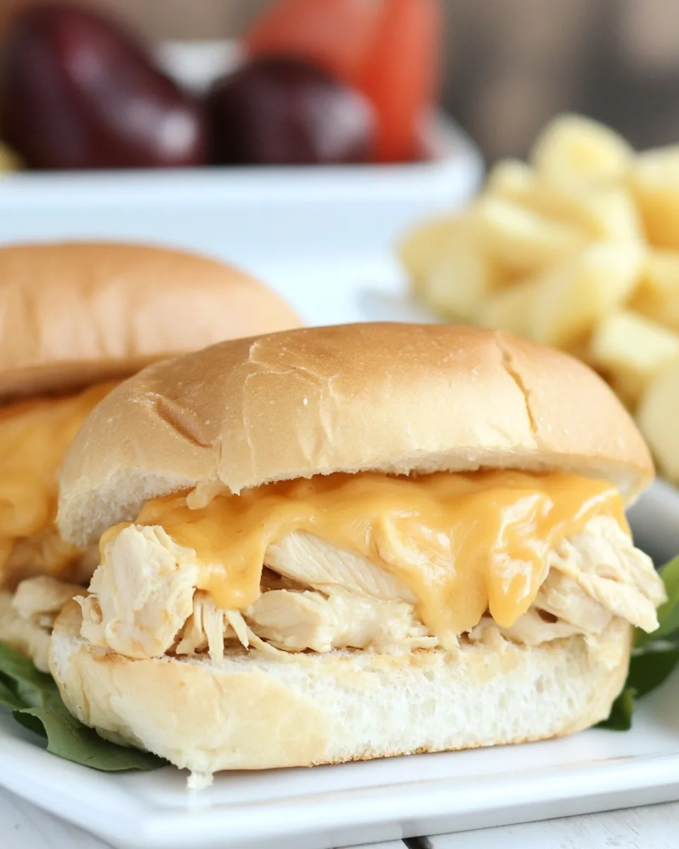 Quick Easy Cheesy Chicken Sandwiches shot