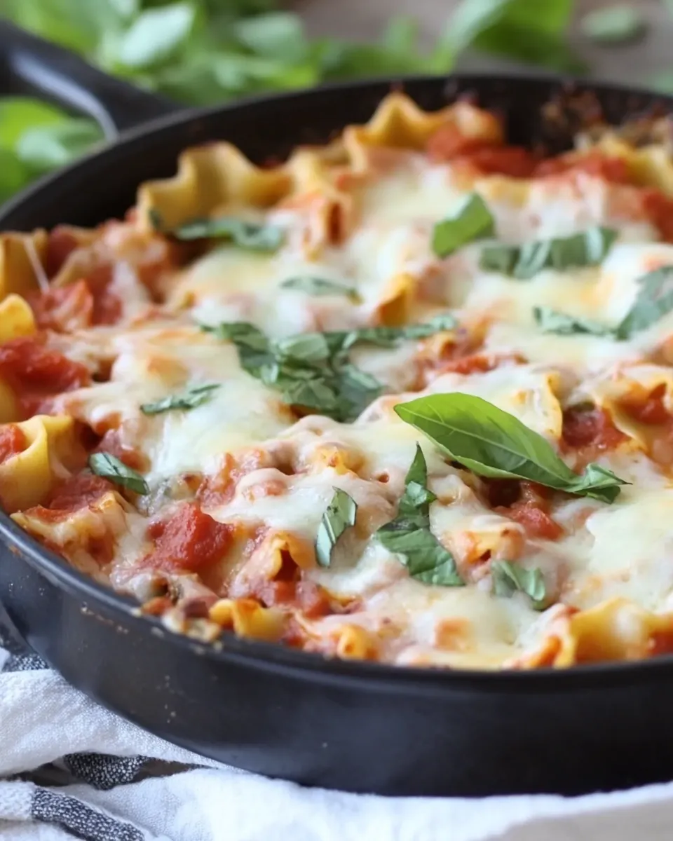 Healthy Easy Cheesy Veggie Skillet Lasagna Recipe recipe image