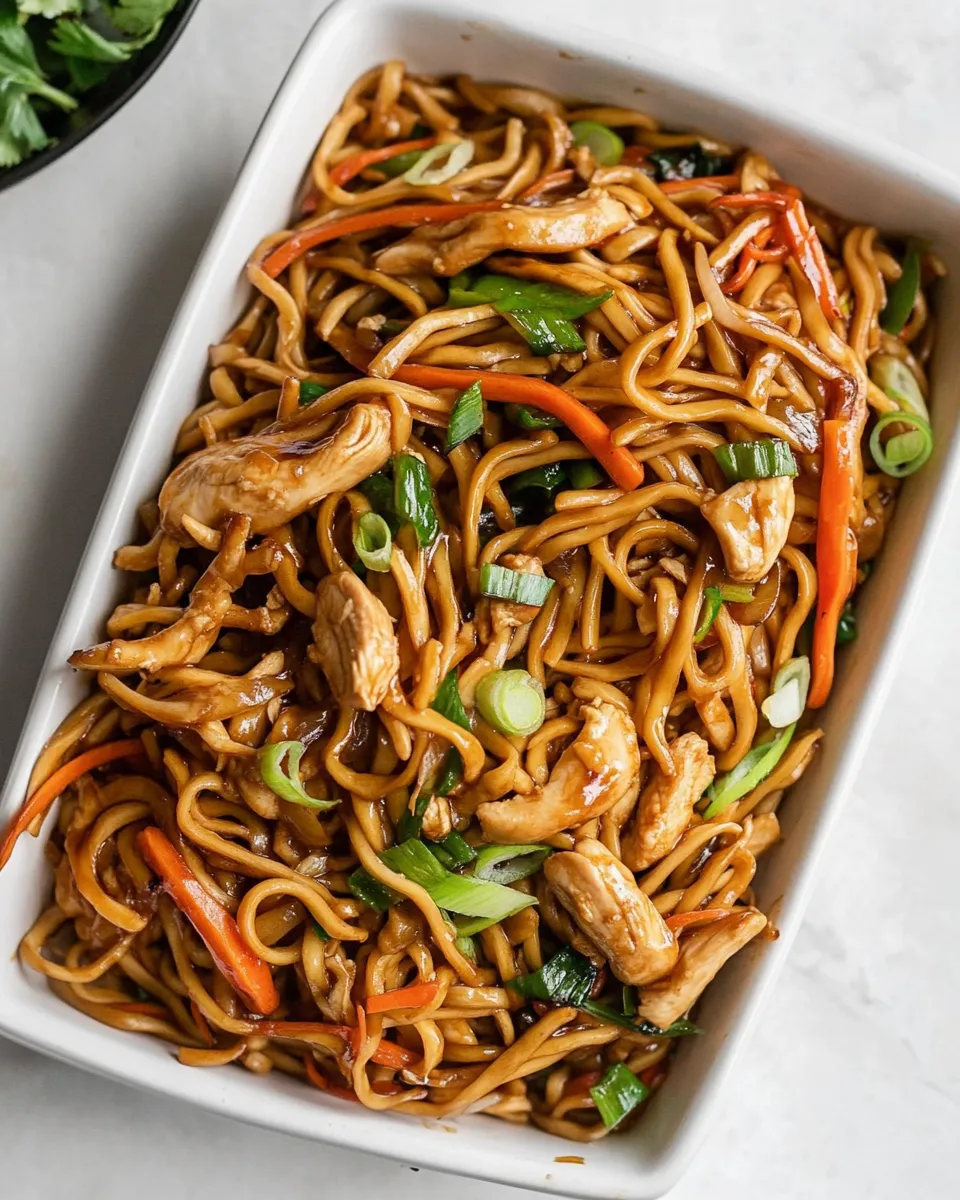Quick Easy Chicken Chow Mein shot