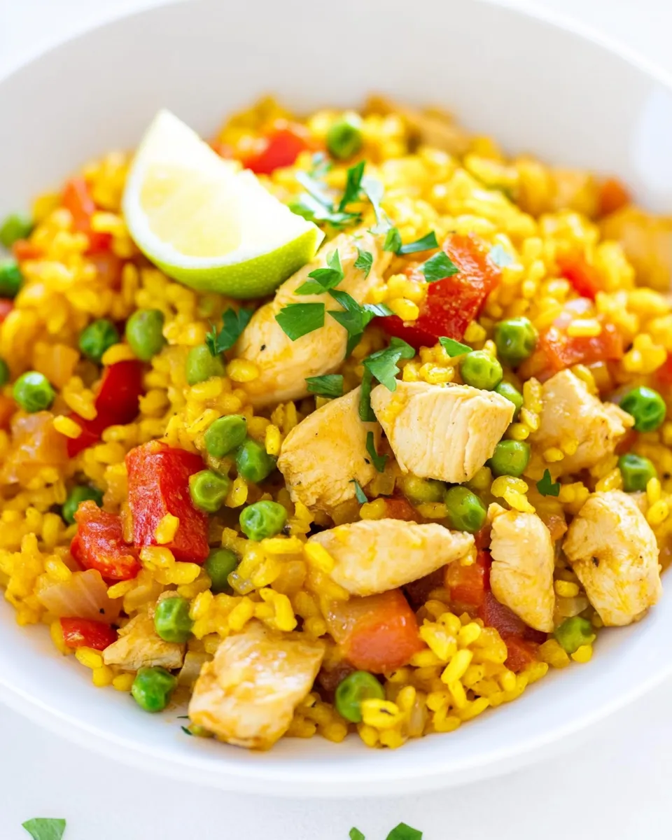 Delicious Easy Chicken Paella food shot