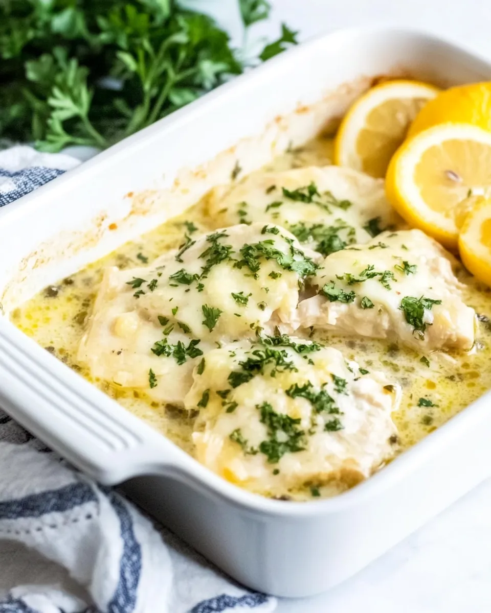 Classic Easy Chicken Piccata Casserole dish photo
