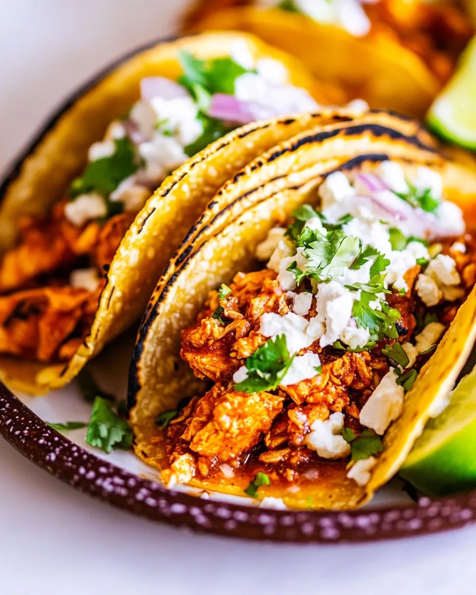 Quick Easy Chicken Tinga Tacos shot