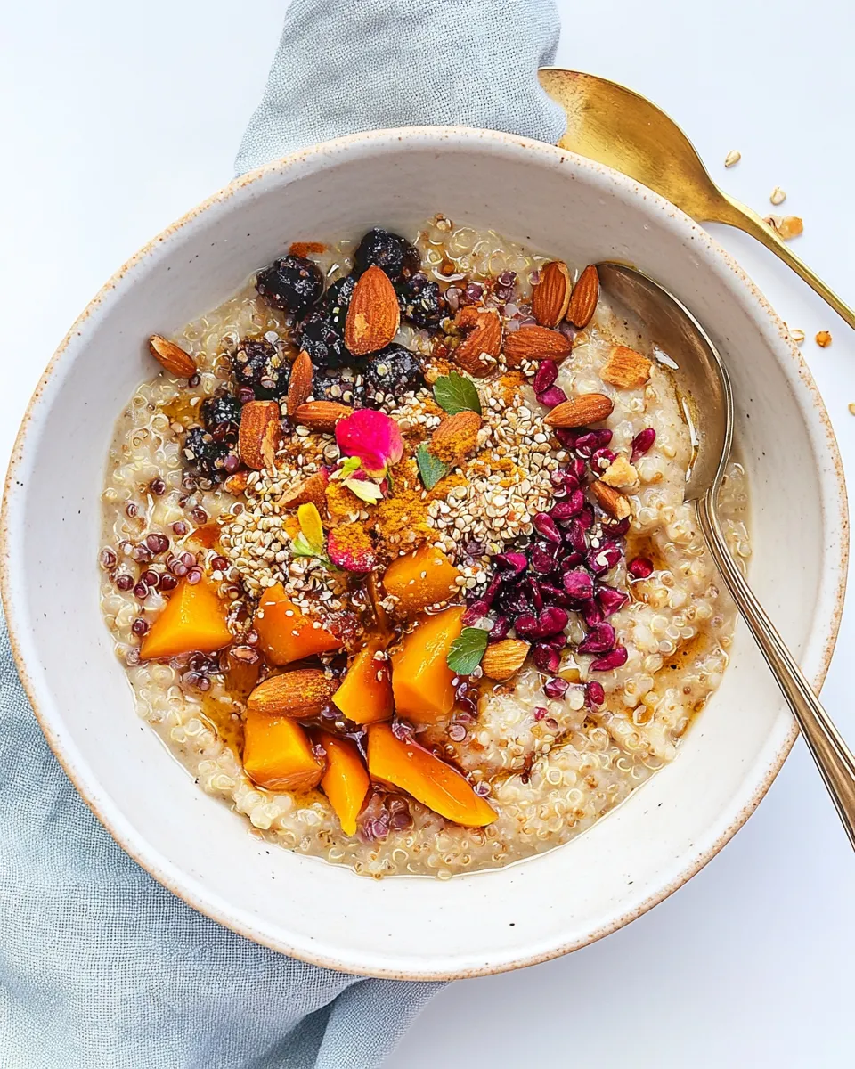 Delicious Easy Cracked Freekeh Porridge with Quinoa food shot