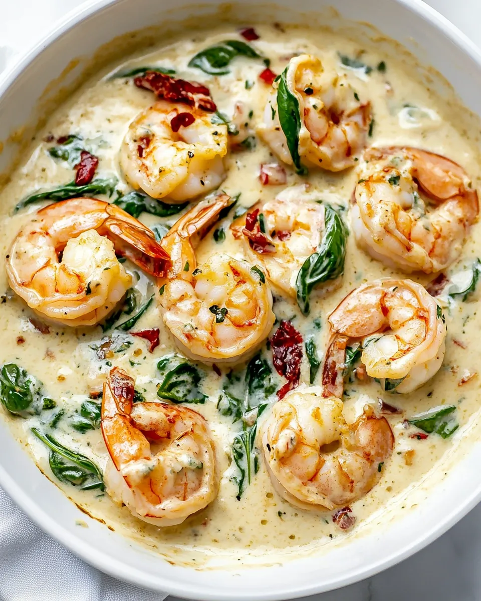 Delicious Easy Creamy Tuscan Shrimp Recipe shot