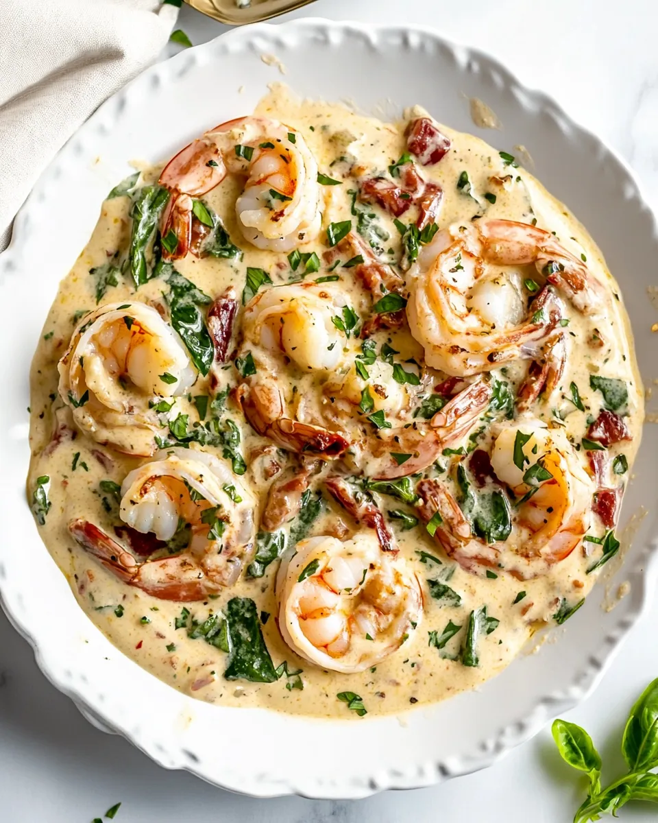 Quick Easy Creamy Tuscan Shrimp Recipe recipe image