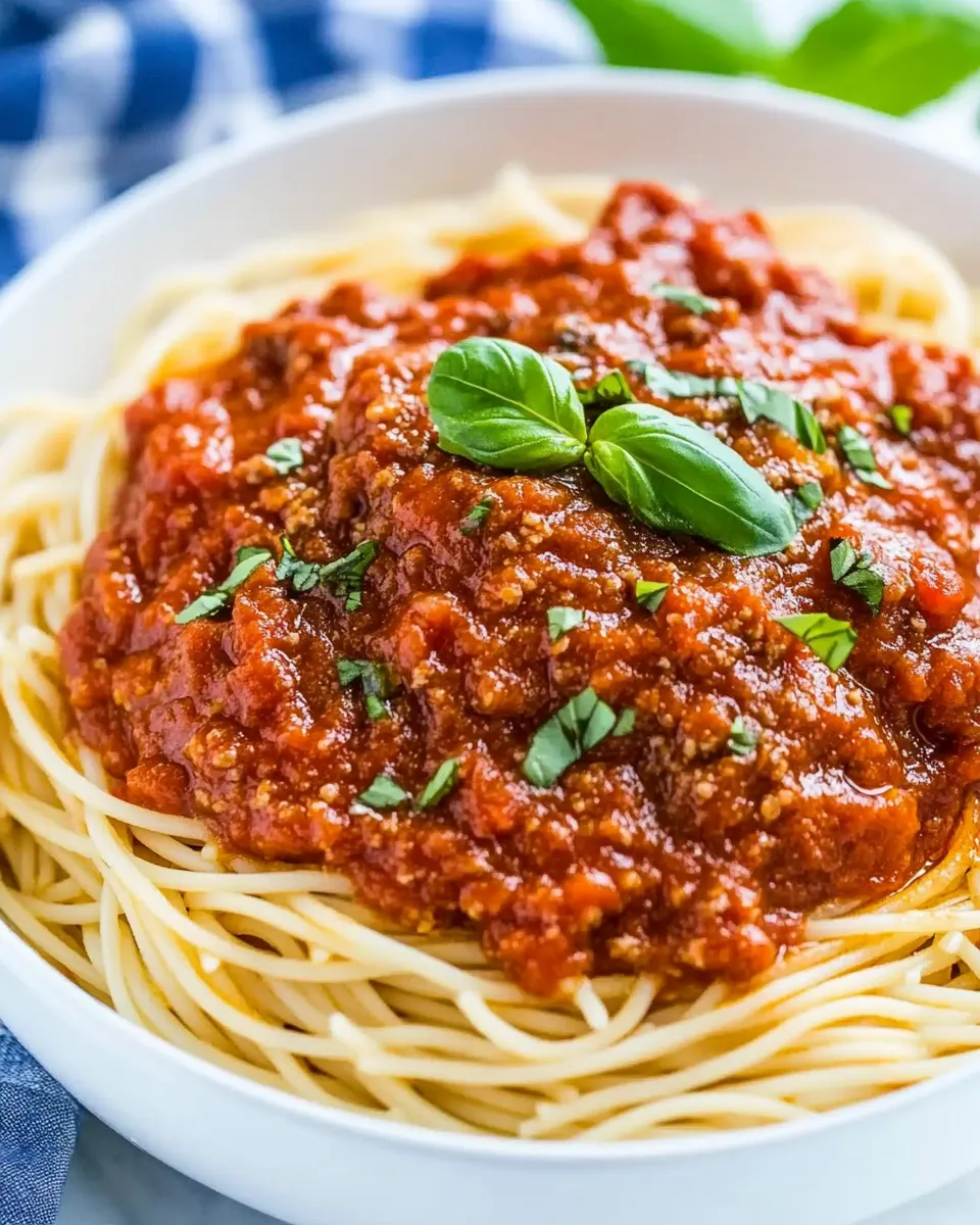 Quick Easy Homemade Spaghetti Sauce shot